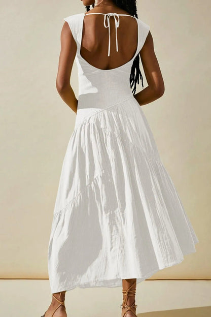 Square Neck Wide Strap Dress - adritiX