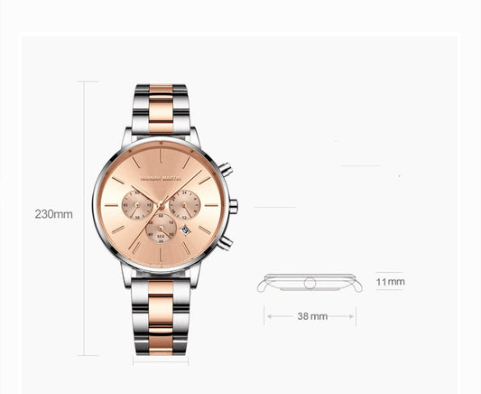 Stainless Steel Chain Butterfly Double Snap Watch - adritiX