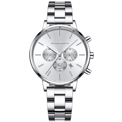 Stainless Steel Chain Butterfly Double Snap Watch - adritiX