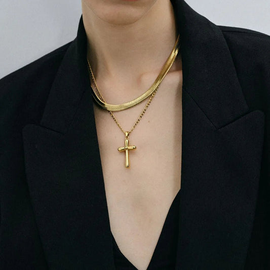 Stainless Steel Cross Necklace - adritiX
