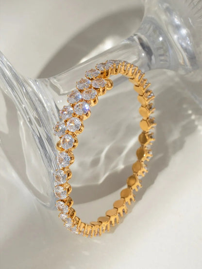 Stainless Steel Inlaid Zircon Bracelet - adritiX