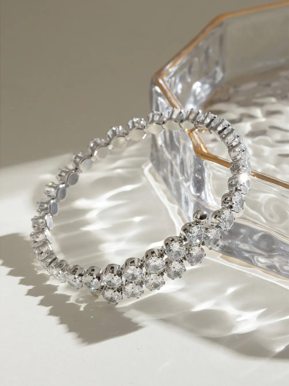 Stainless Steel Inlaid Zircon Bracelet - adritiX