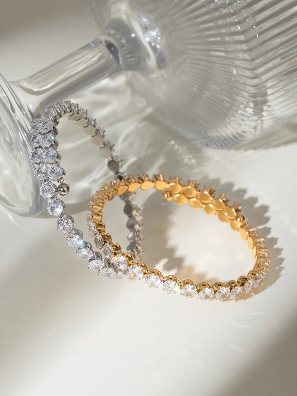 Stainless Steel Inlaid Zircon Bracelet - adritiX