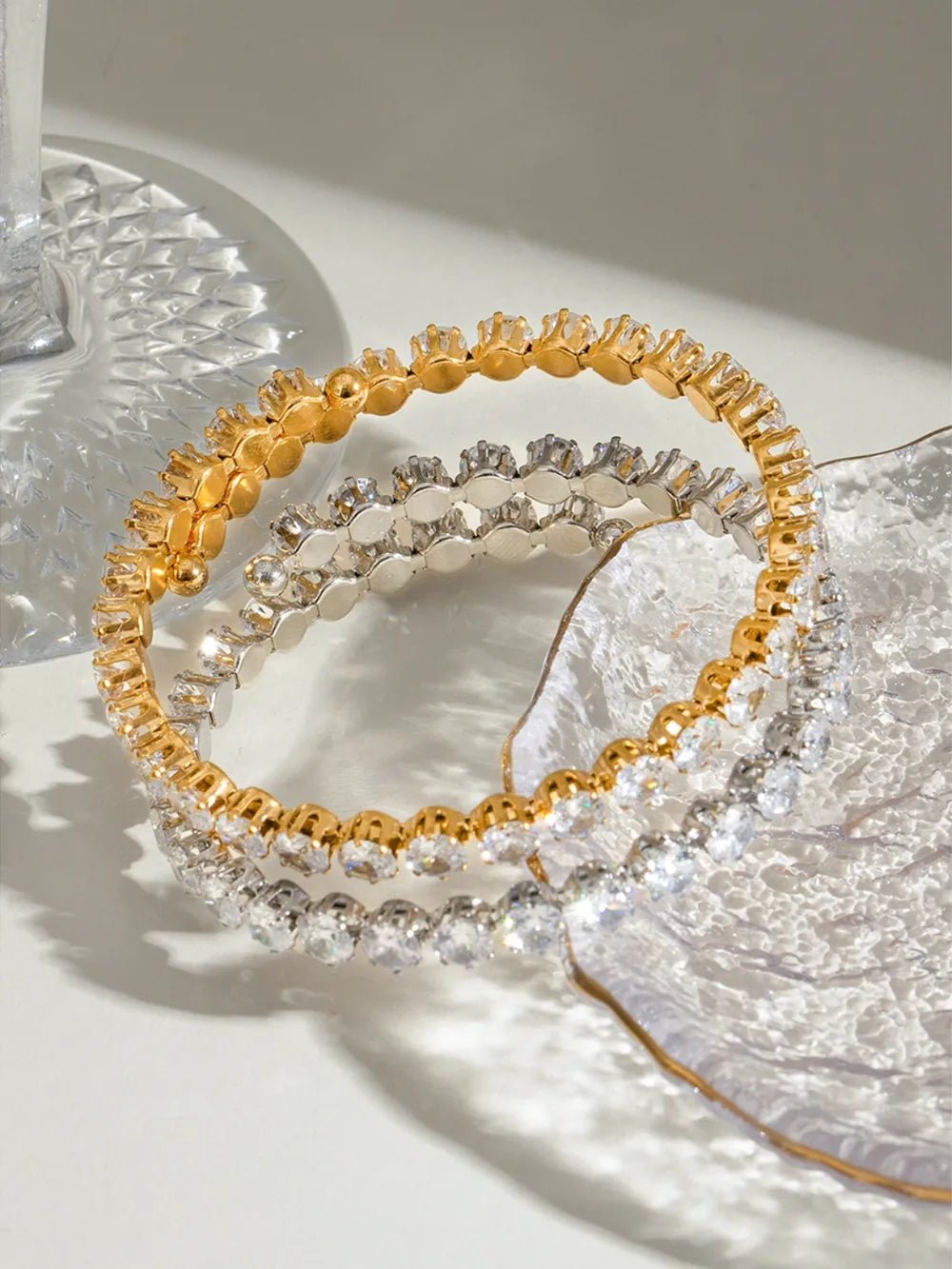 Stainless Steel Inlaid Zircon Bracelet - adritiX