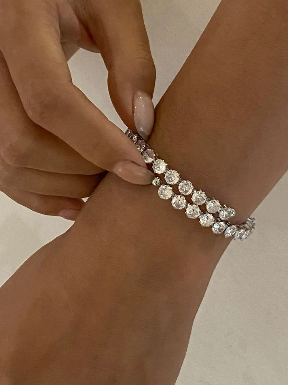 Stainless Steel Inlaid Zircon Bracelet - adritiX