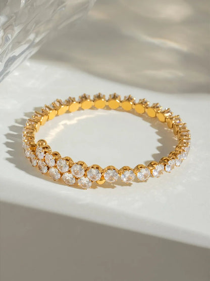 Stainless Steel Inlaid Zircon Bracelet - adritiX