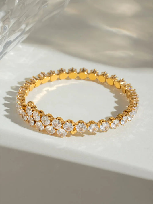 Stainless Steel Inlaid Zircon Bracelet - adritiX