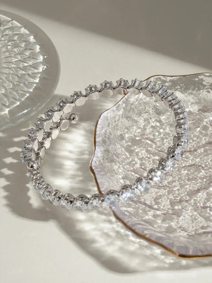 Stainless Steel Inlaid Zircon Bracelet - adritiX