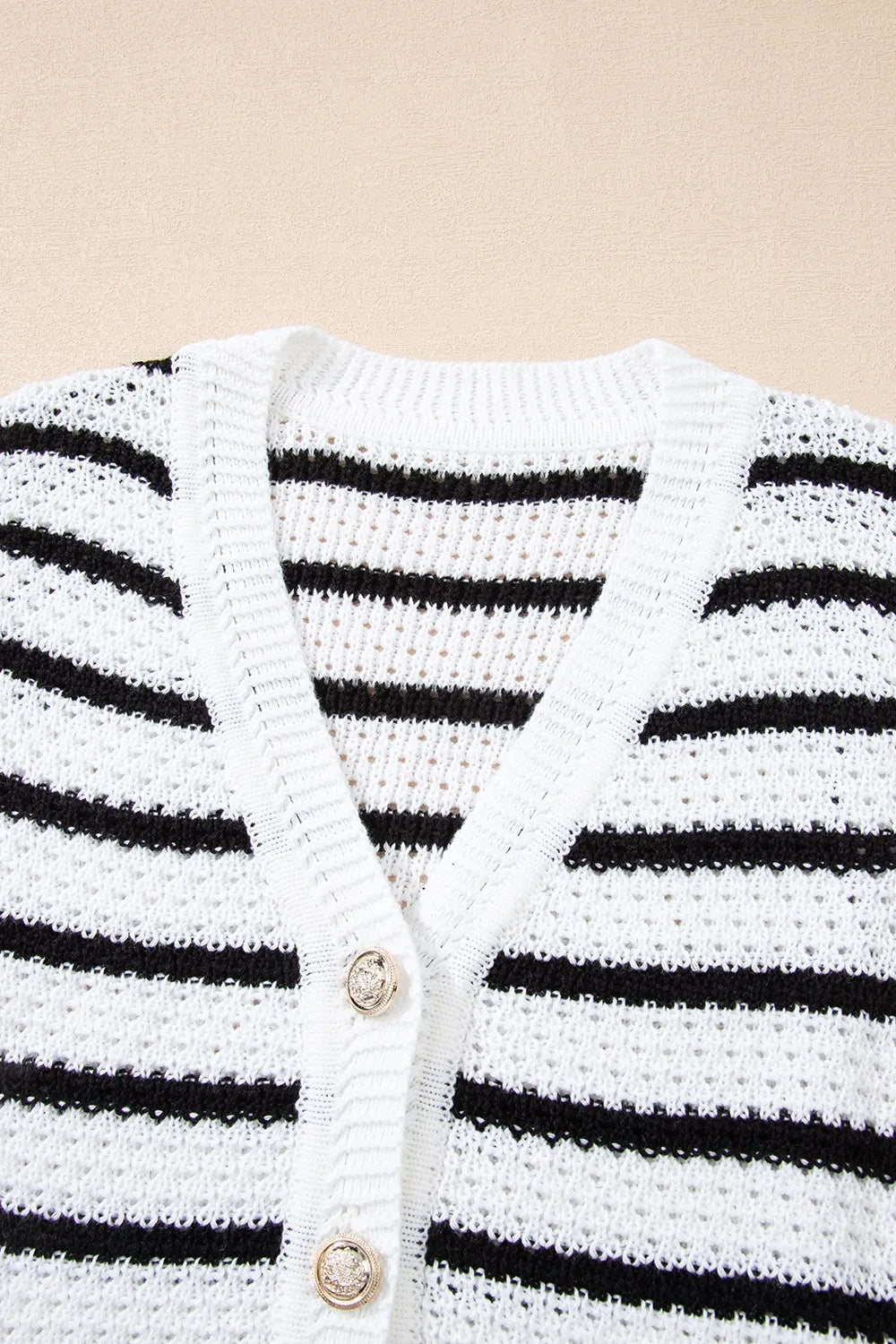 Striped Button - Up Knit Sweater Vest - adritiX