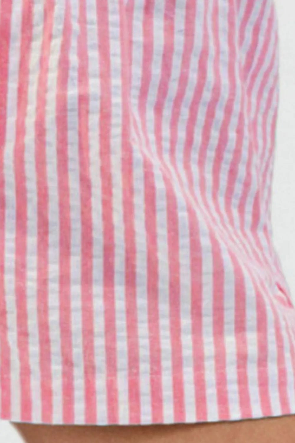 Striped Elastic Waist Shorts - adritiX
