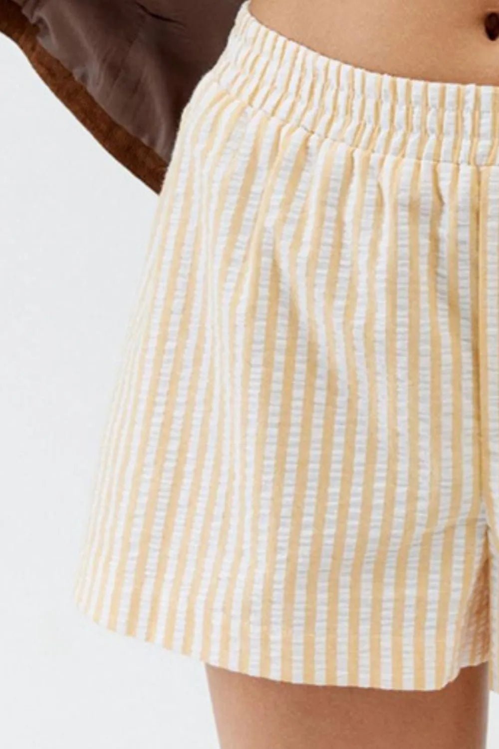 Striped Elastic Waist Shorts - adritiX