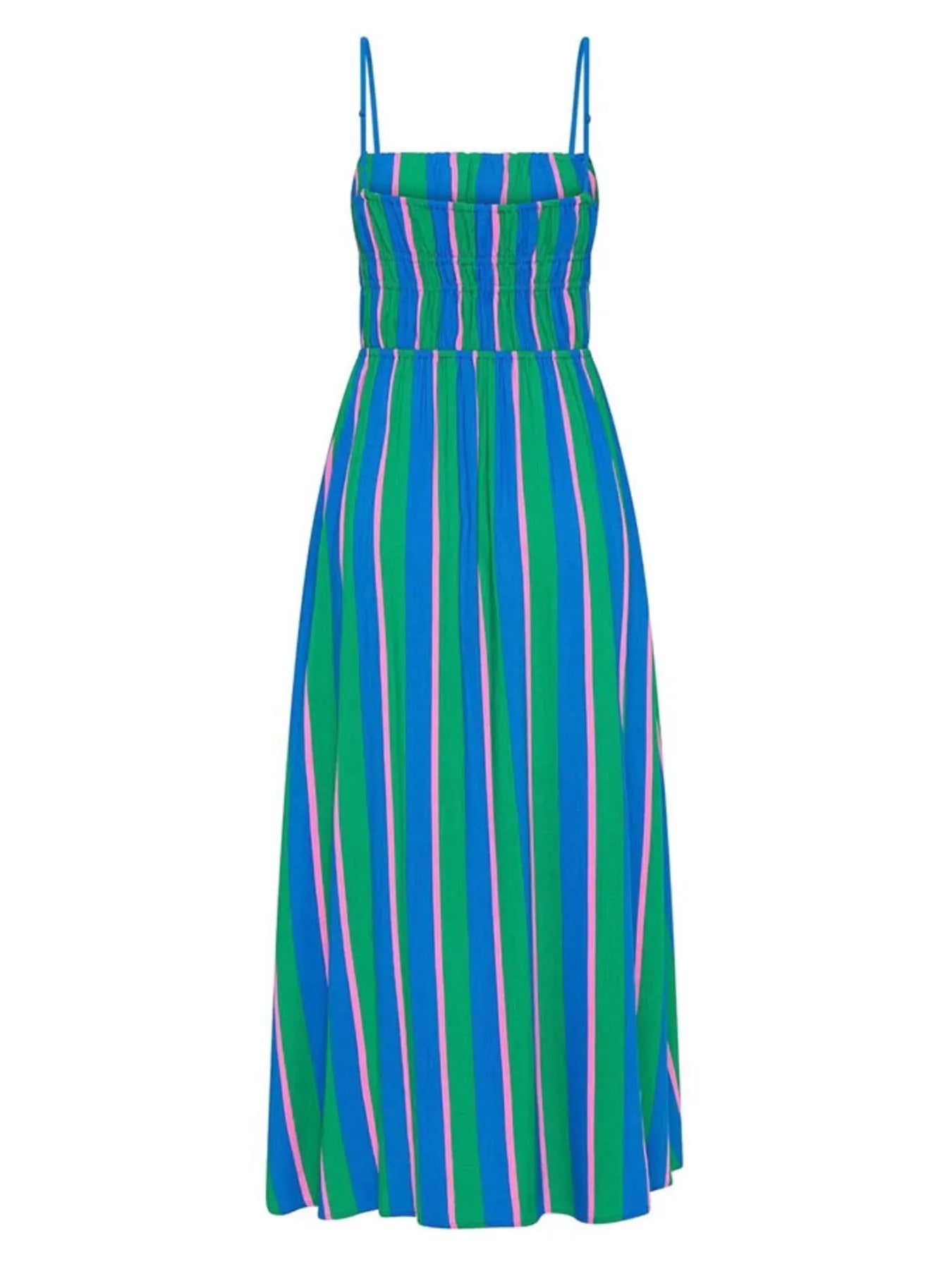 Striped Spaghetti Strap Summer Maxi Dress - adritiX
