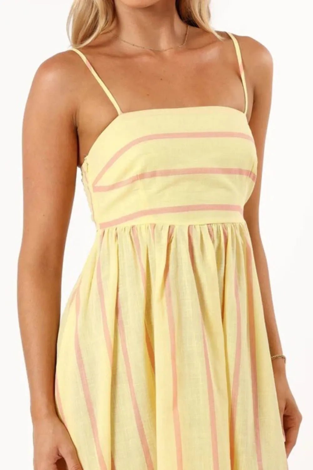 Striped Square Neck Cami Dress - adritiX