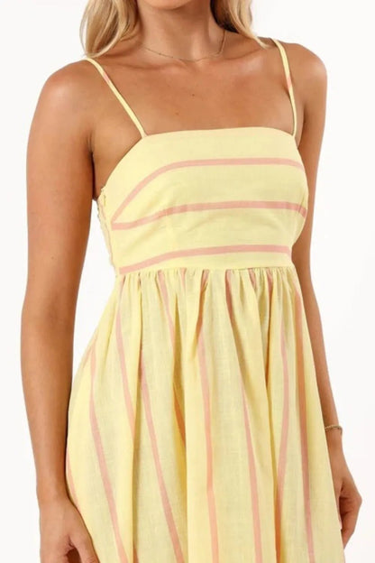 Striped Square Neck Cami Dress - adritiX