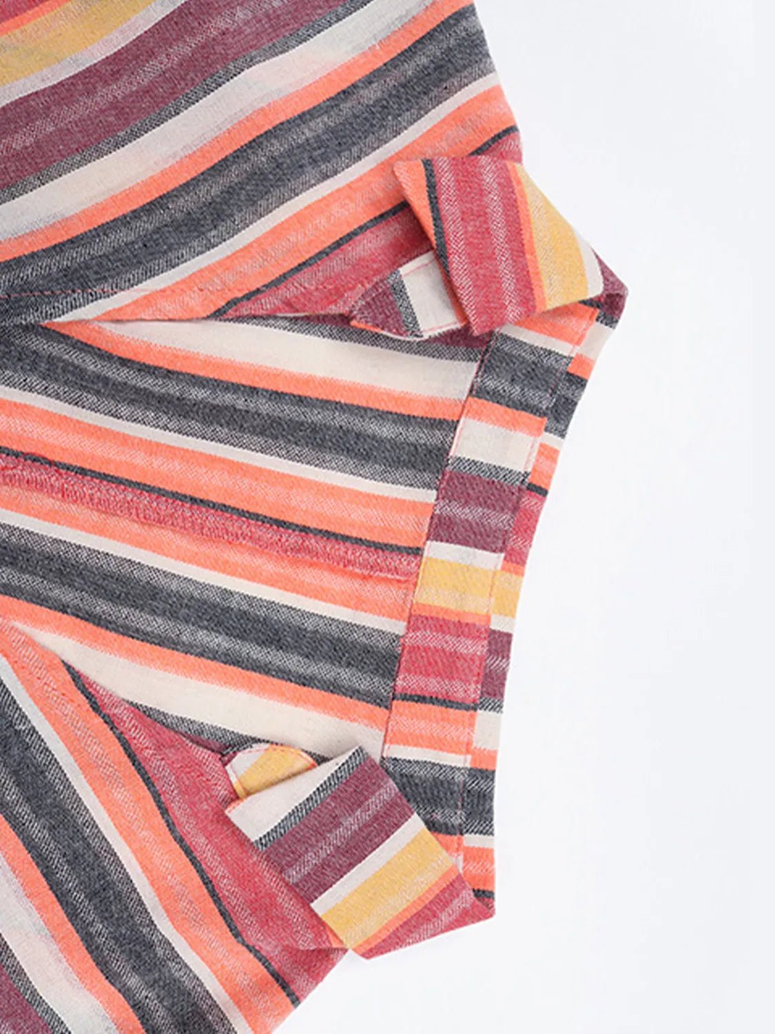 Striped Surplice Short Sleeve Dress - adritiX