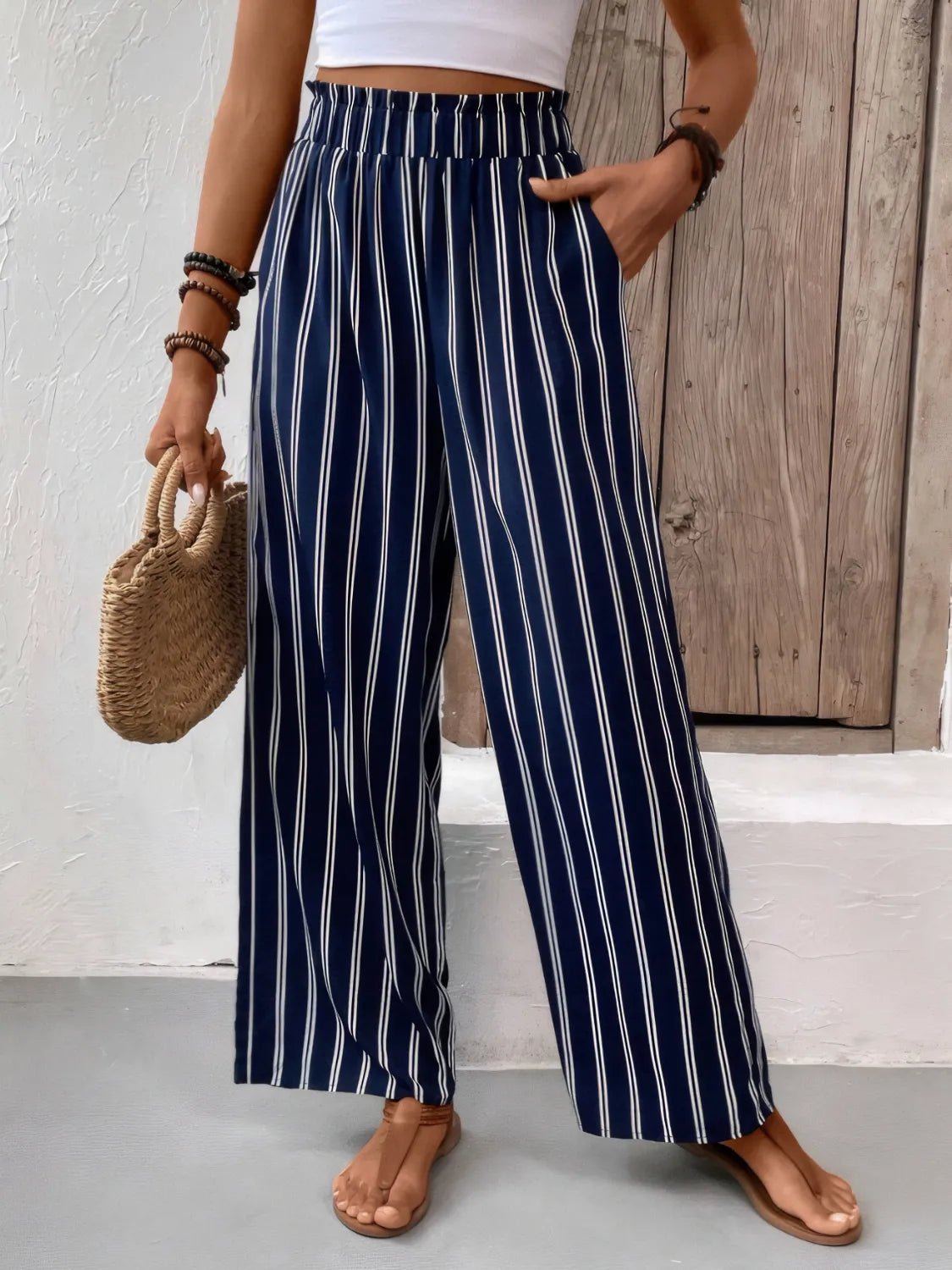 Striped Wide Leg Pants - adritiX