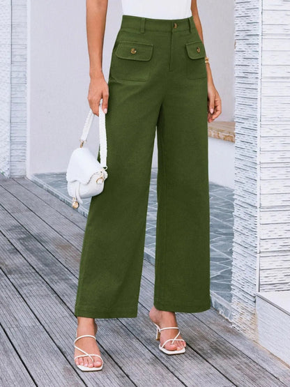 Stylish High Waist Wide Leg Pants - Elevate Your Look with Effortless Comfort - adritiX