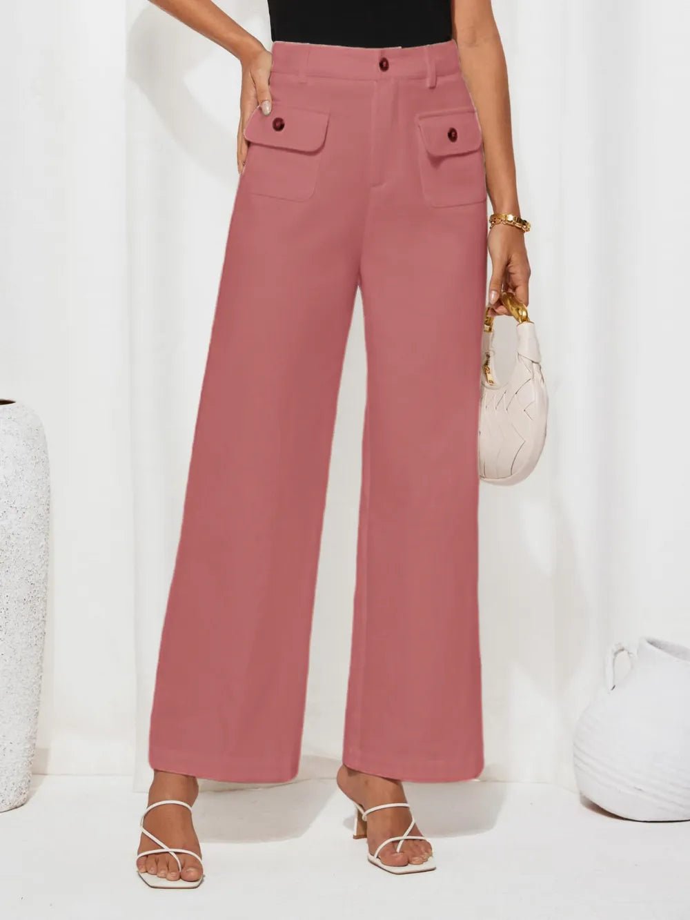 Stylish High Waist Wide Leg Pants - Elevate Your Look with Effortless Comfort - adritiX