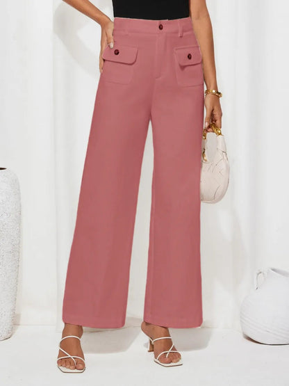 Stylish High Waist Wide Leg Pants - Elevate Your Look with Effortless Comfort - adritiX