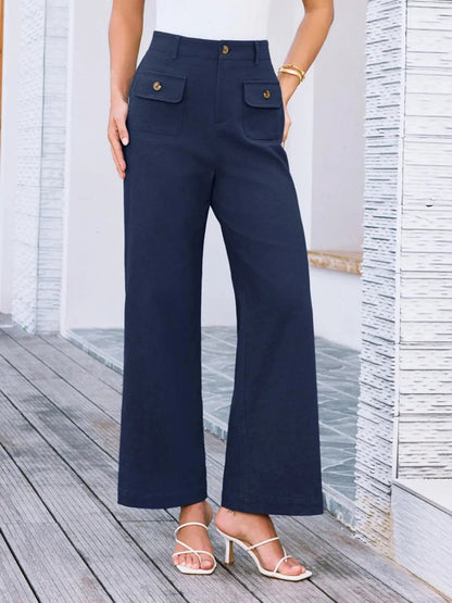 Stylish High Waist Wide Leg Pants - Elevate Your Look with Effortless Comfort - adritiX