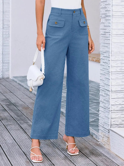 Stylish High Waist Wide Leg Pants - Elevate Your Look with Effortless Comfort - adritiX