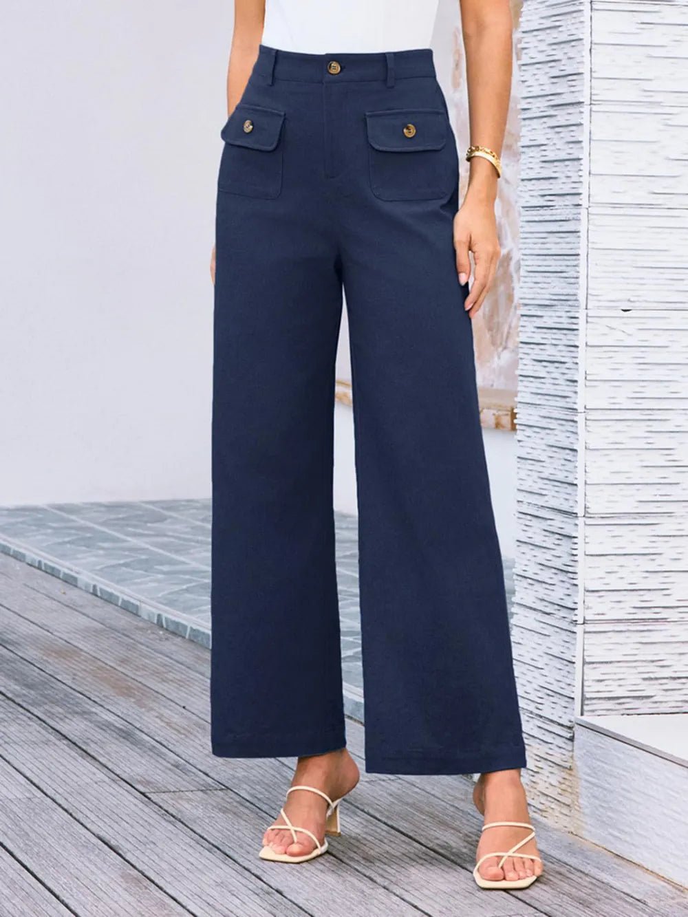 Stylish High Waist Wide Leg Pants - Elevate Your Look with Effortless Comfort - adritiX