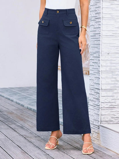 Stylish High Waist Wide Leg Pants - Elevate Your Look with Effortless Comfort - adritiX