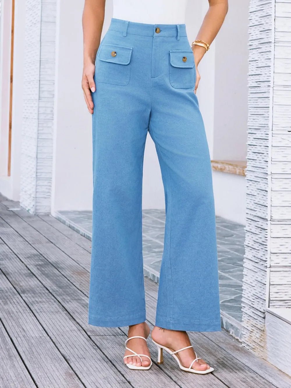 Stylish High Waist Wide Leg Pants - Elevate Your Look with Effortless Comfort - adritiX