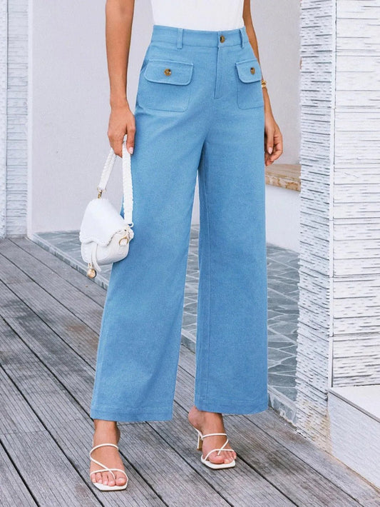 Stylish High Waist Wide Leg Pants - Elevate Your Look with Effortless Comfort - adritiX