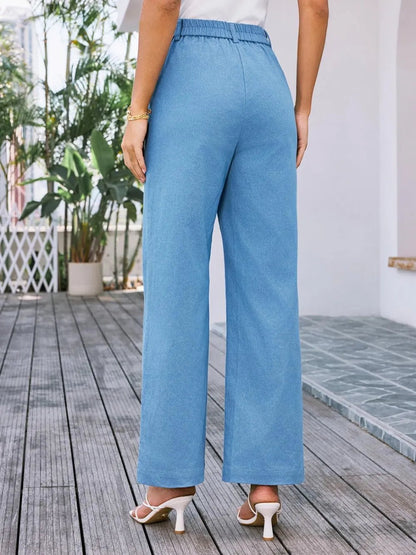 Stylish High Waist Wide Leg Pants - Elevate Your Look with Effortless Comfort - adritiX
