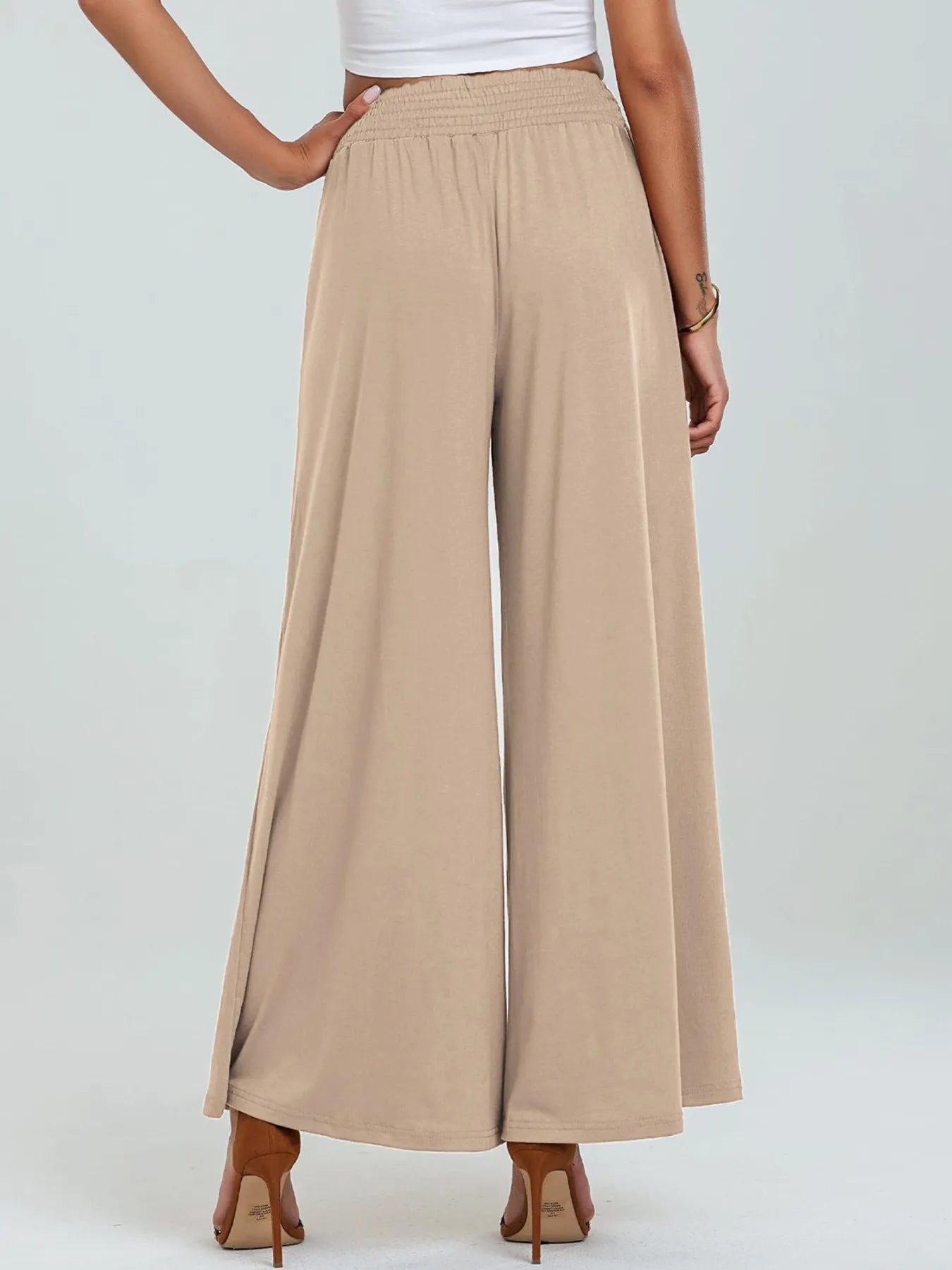 Stylish High - Waisted Wide Leg Pants with Pockets - Elevate Your Look and Comfort - adritiX