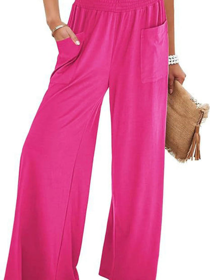 Stylish High - Waisted Wide Leg Pants with Pockets - Elevate Your Look and Comfort - adritiX