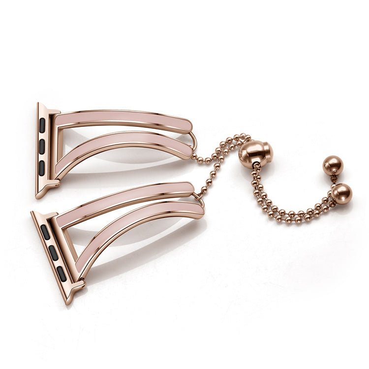 Suitable For Apple Watch Strap Female Rose Gold Stainless Steel - adritiX