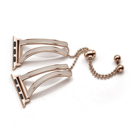 Suitable For Apple Watch Strap Female Rose Gold Stainless Steel - adritiX