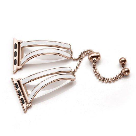 Suitable For Apple Watch Strap Female Rose Gold Stainless Steel - adritiX