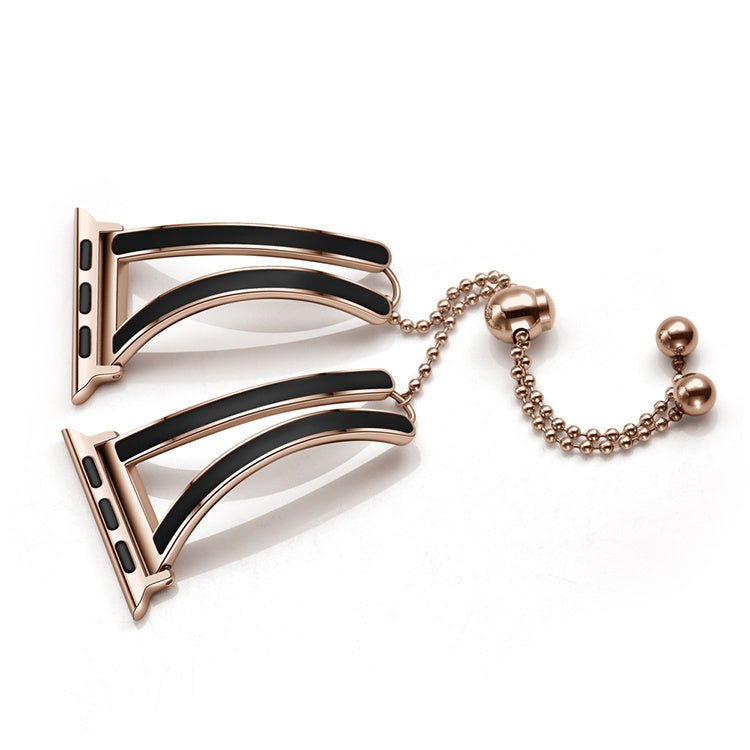 Suitable For Apple Watch Strap Female Rose Gold Stainless Steel - adritiX