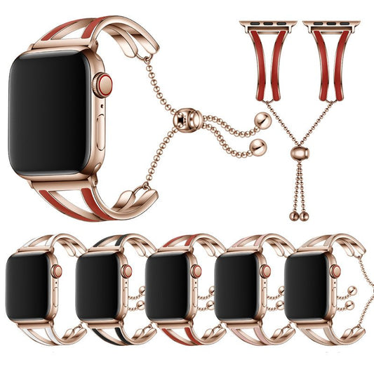 Suitable For Apple Watch Strap Female Rose Gold Stainless Steel - adritiX