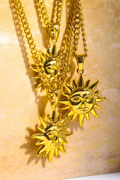 Sun Pendant Copper Necklace - adritiX