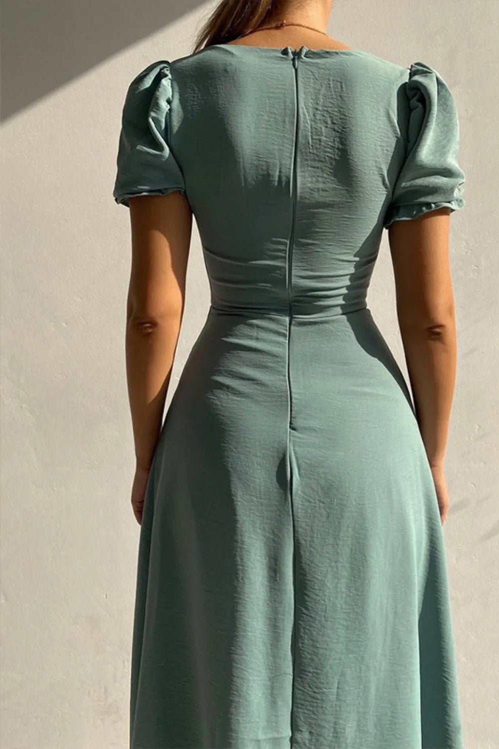 Sweetheart Neck Short Sleeve Dress - adritiX