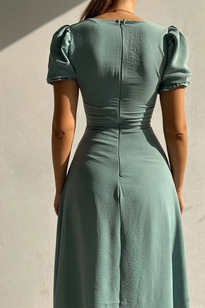 Sweetheart Neck Short Sleeve Dress - adritiX