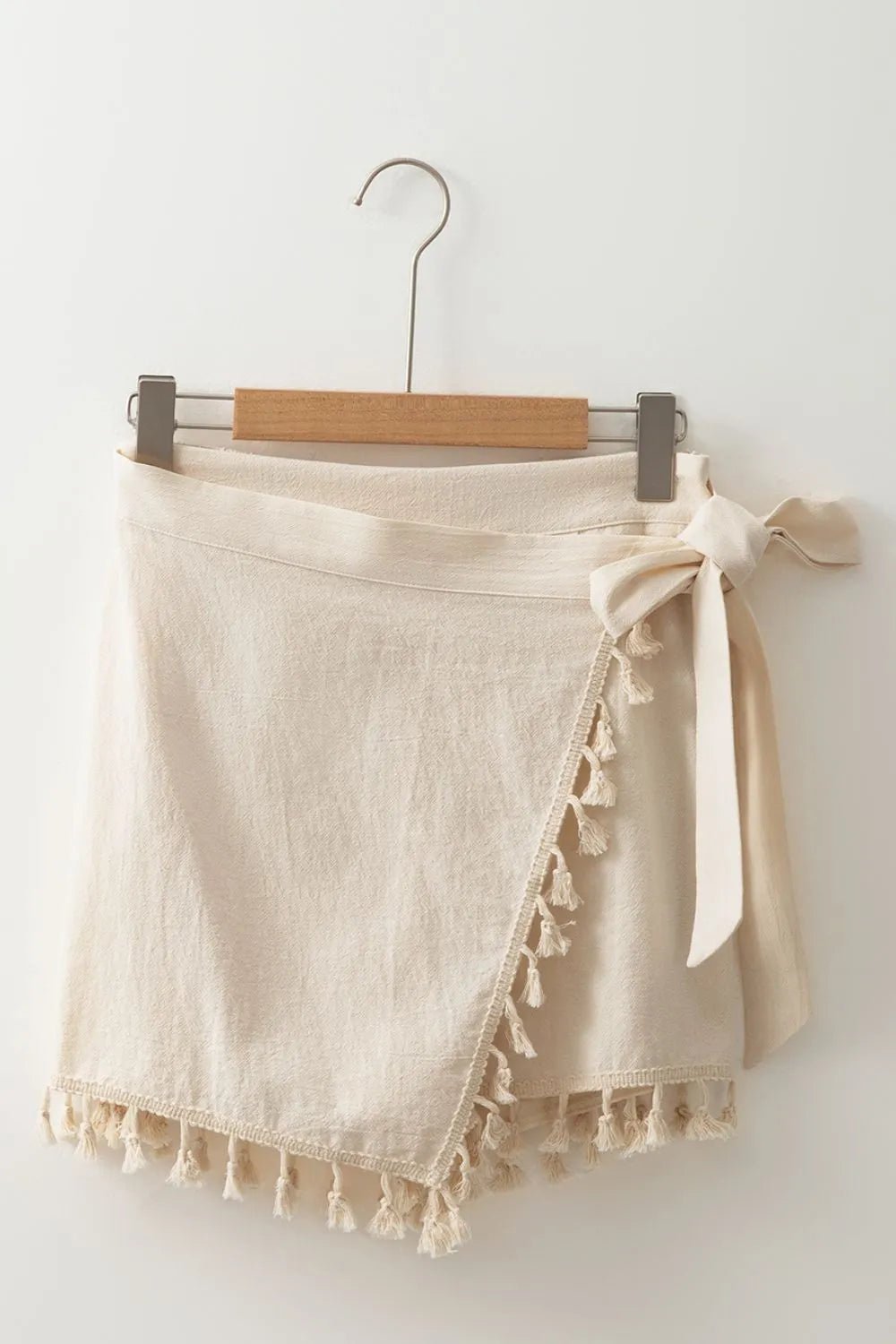 Tassel Trim Wrap Knot Side Mini Skort - adritiX