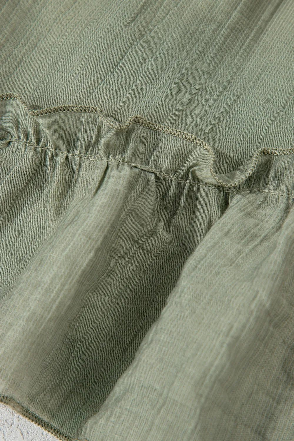 Textured Tie Waist Ruffle Hem Shorts - adritiX