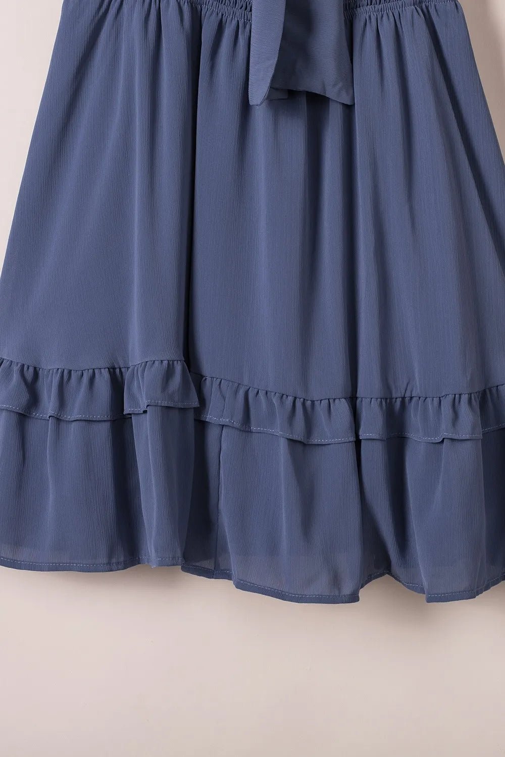 Tie - Front Mini Dress with Smocked Waist - adritiX