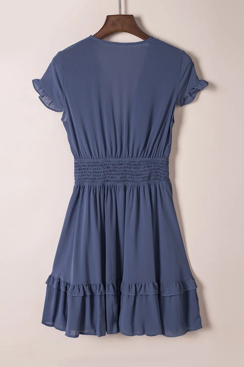 Tie - Front Mini Dress with Smocked Waist - adritiX