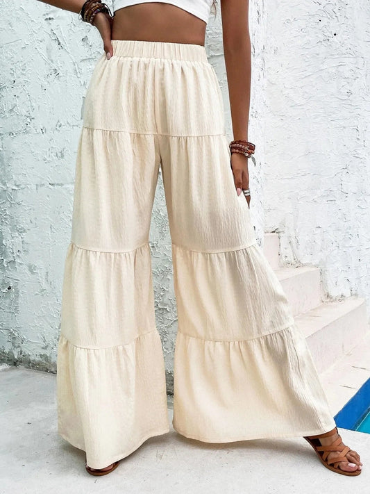 Tiered Ruffle Wide Leg Pants - adritiX