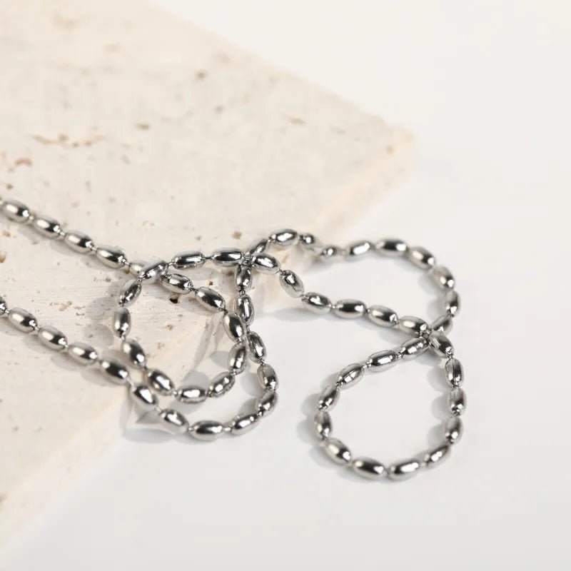 Titanium Steel Beaded Necklace - adritiX