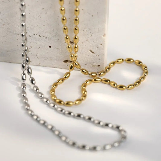 Titanium Steel Beaded Necklace - adritiX