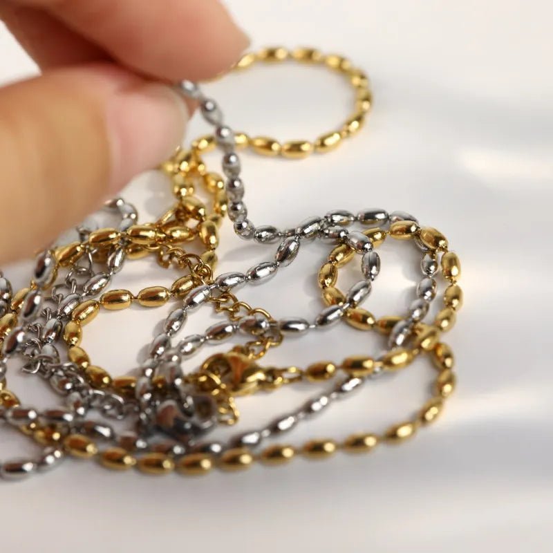 Titanium Steel Beaded Necklace - adritiX
