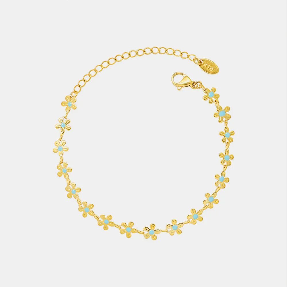 Titanium Steel Drip Oil Flower Bracelet - adritiX