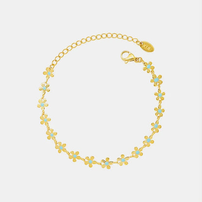 Titanium Steel Drip Oil Flower Bracelet - adritiX